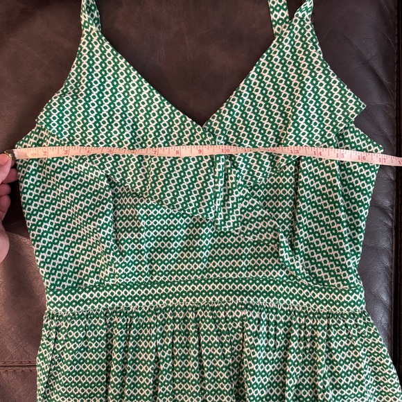 Bar III Green & White Printed Ruffled Tiered Mini Dress Size 6 - Picture 13 of 13